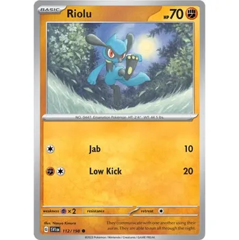 Sběratelská karetní hra Pokémon karta Riolu 112/198
