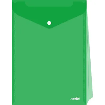 Obal s patentkou - rozšířitelný PP/A4 Up, průhledný/zelený