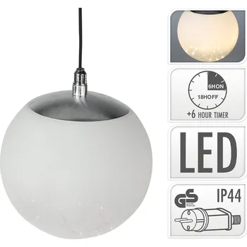 Vánoce Dekorační osvětlení - svítící koule 18 cm bílá, 80 LED bílá teplá s časovačem