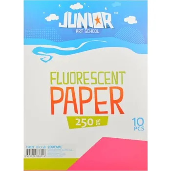 Dekorační papír A4 Fluo růžový 250 g, sada 10 ks