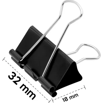 Kancelářská sponka Klip binder/černý JUNIOR, 32 mm