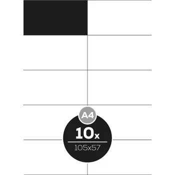 Speciální papír Etikety Top Stick A4/100 ks, 105x57 mm - 10 etiket, bílé