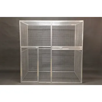 Hliníková voliéra s otočnými krmnými pulty VVR14