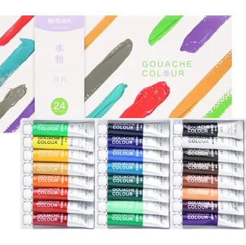 Barvy kvašové M&G 12 ml - sada 24 ks