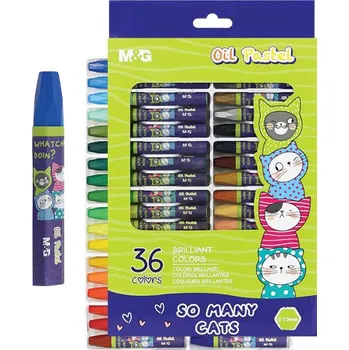 Výtvárné potřeby Olejové pastelky M&G šestihranné So Many Cats, sada 36 ks