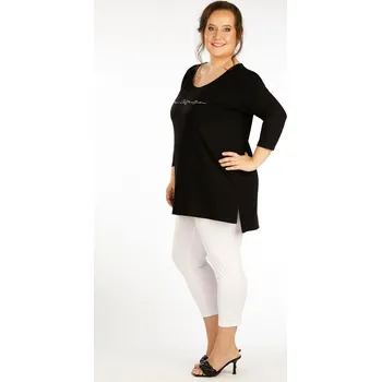 Dámské legíny Dámské bílé 7/8 legíny pro plnoštíhlé LITEX XL