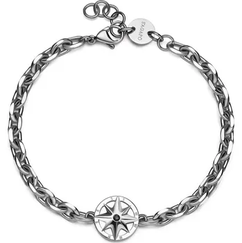 Náramek S'Agapõ Pánský ocelový náramek Kompas se zirkonem Nautika SNK17 + 2 měsíce na vrácení zboží