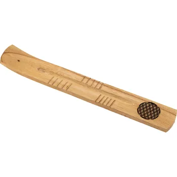 Vonná tyčinka Berk Esoterik Berk Stojánek na vonné tyčinky Flower of Life (Květ života) Dřevo mango, 26 x 3,5 cm.