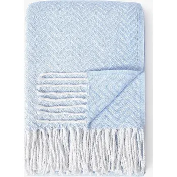 deka Bavlněná deka Cikcak - pastelová modrá 140 x 200 cm