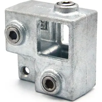 Stavební profil Pozinkovaná spojka pro jekl 25x25mm, rohová průchozí spojka s podložkou