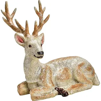 Figurka - jelen, zlatá 28x28x23 cm