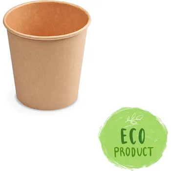 Jednorázové nádobí Papierový pohár kraft Ø62mm 110ml `XS: 0,08L/4oz` [50 ks]