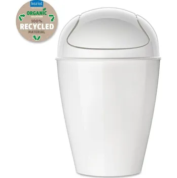 Odpadkový koš DEL M odpadkový koš s odklápěcím víkem 12l bílý Organic KOZIOL (barva-bílá Oganic)