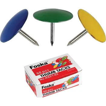 Připínáčky FOSKA ponikl. barebné 100ks