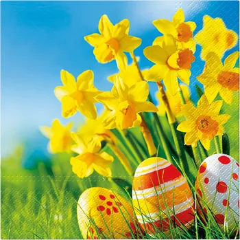 Ubrousky TaT 33x33cm Eggs Among Daffodils