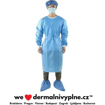 Jednorázový oděv Návštěvnický modrý medicínský jednorázový plášť XL, 10ks