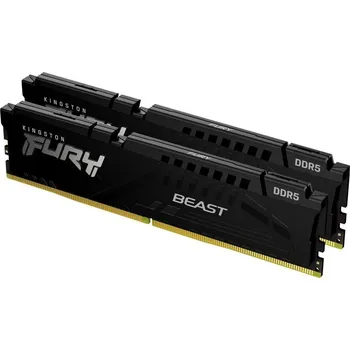 Operační paměť Kingston Fury Beast Black 16GB DDR5 6000MT/s Operační paměť, DDR5, 16GB (2× 8GB kit), 6000MT/s, DIMM, CL30, XMP, černá KF560C30BBK2-16