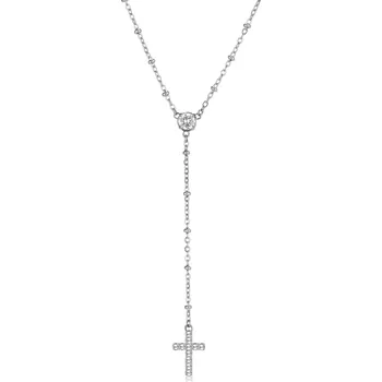 Módní doplněk S'Agapõ Dámský ocelový náhrdelník s křížkem Dazzly SDZ136 + 2 měsíce na vrácení zboží