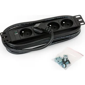 Rozvaděč Rozvodný panel Triton RAB-PD-X90-C1 Rozvodný panel, 10", 4 x CZ zásuvka, kontrolka, kabel 3 x 1.5 mm 2 m, CZ-DE, RAL9005 RAB-PD-X90-C1