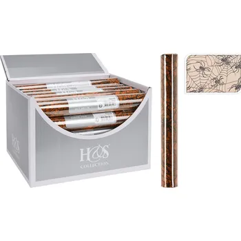 Party dekorace Látka organza 28x300 cm, dekorace s pavouky, Halloween