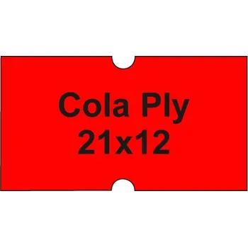 Samolepící etiketa Etikety cen. COLA PLY 21x12 hranaté - 1250 etiket/kotouček, červené