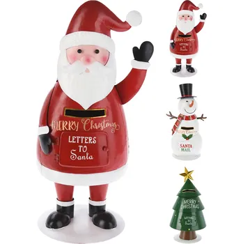 Vánoce Kovová figurka 35 cm s poštovní schránkou (Mikuláš, sněhulák, strom)