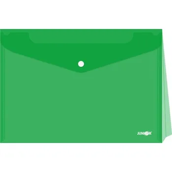 Obal s patentkou - rozšířitelný PP/A4, průhledný/zelený