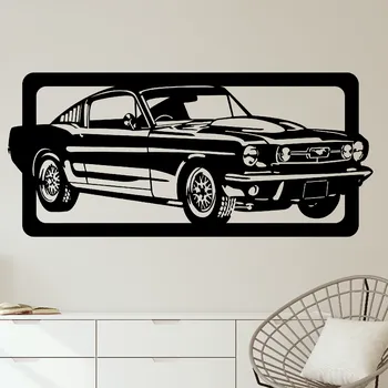 Samolepící dekorace Živá Zeď Samolepka na zeď Ford Mustang Barva: černá, Velikost: 60 x 26 cm