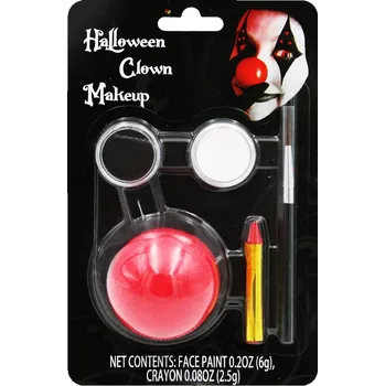 Karnevalový doplněk Make-Up sada klaun + červený nos
