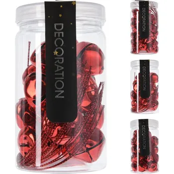 Vánoční dekorace Vánoční ozdoby - kovové rolničky, červená barva (3 velikosti)