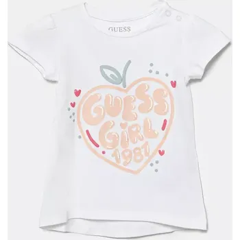 Chlapecké oblečení Bavlněné dětské tričko Guess bílá barva, A5GI01 K6YW4 A5GI01.K6YW4.PPYA 00X, vel. 62-68