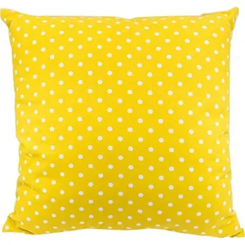 Polštář QUENTIN Polštář, 45 × 45 cm, žlutý s puntíky AK-3497