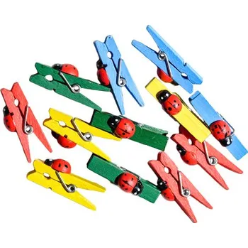 Dekorační kolíčky mix barev beruška, 10 ks