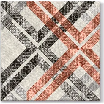 Papírový ubrousek Ubrousky PAW AIRLAID L 40x40cm Stylish Check Orange