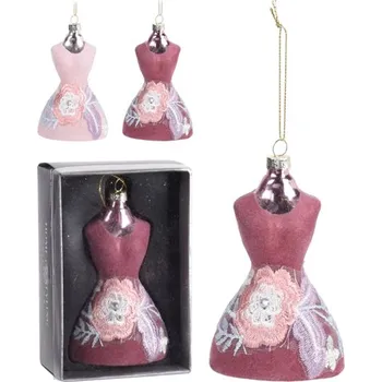 Vánoční dekorace Dekorace závěsná - Společenské šaty 11 cm, mix / 1ks