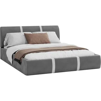 Postel Čalouněná postel PLATINUM grafit bílá 180x200 Trinity s kovovým roštem