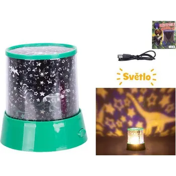 Hračka pro nejmenší Mikro Trading Dinoworld lampička/projektor 12 cm 360° na baterie, se světlem měnící barvu