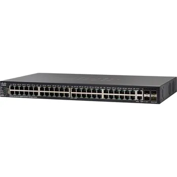 Síťový prvek Switch Cisco SG550X-48-K9-EU Switch, 48x 1GbE, 2x 10GBase-T/SFP+ combo uplink, 2x 10GbE SFP+ uplink, stohovatelný, spravovatelný SG550X-48-K9-EU