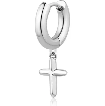 Náušnice S'Agapõ Single kruhová náušnice Křížek Rogue SRG36 + 2 měsíce na vrácení zboží