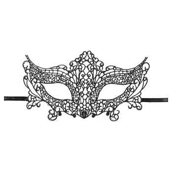 Karnevalová maska PARTYDECO Škraboška krajková černá vzor 3