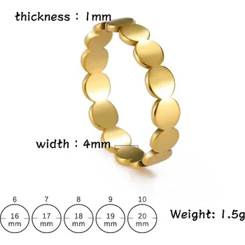 Prsten Minimalistický prsten pro ženy | Ocelový šperk - A - Zlatá barva , 6