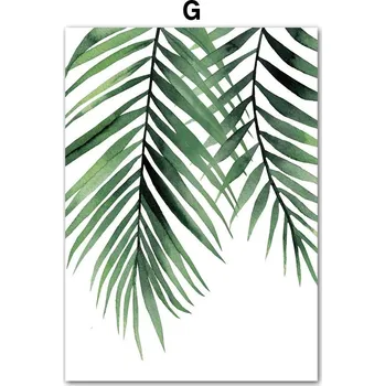 Obraz Zelený akvarelový obraz rostlin | Dekorace na zeď, Skandinávský obraz - G , 20 x 25 cm bez rámu