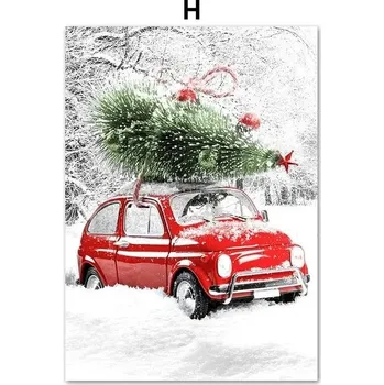 Obraz Obraz se zimními motivy | Dekorace na zeď, Vánoční obraz - H , 21 x 30 cm bez rámu