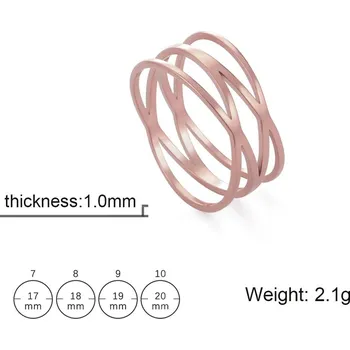 Prsten Minimalistický prsten pro ženy | dámský šperk - B Barva Rose Gold , 10
