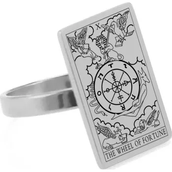 Prsten Ocelový prsten tarot | dámský šperk - KOLO ŠTĚSTÍ-802 , 11