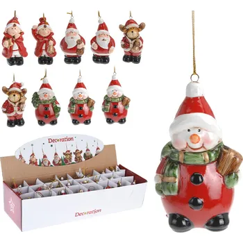 Vánoční dekorace Figurka závěsná - mix vánočních postaviček /1ks (8 variant)