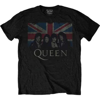 Pánské tričko Queen Tričko Vintage Union Jack Unisex Black M
