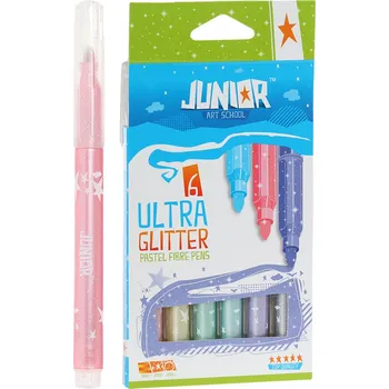 Fixy JUNIOR ultra glitter pastelové barvy - sada 6 ks