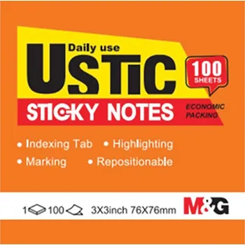 Blok lepící M&G 76x76 mm, 100 listů - oranžový
