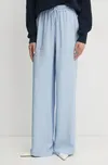 Kalhoty BOSS dámské, modrá barva, široké, high waist, 50530552, vel. 40